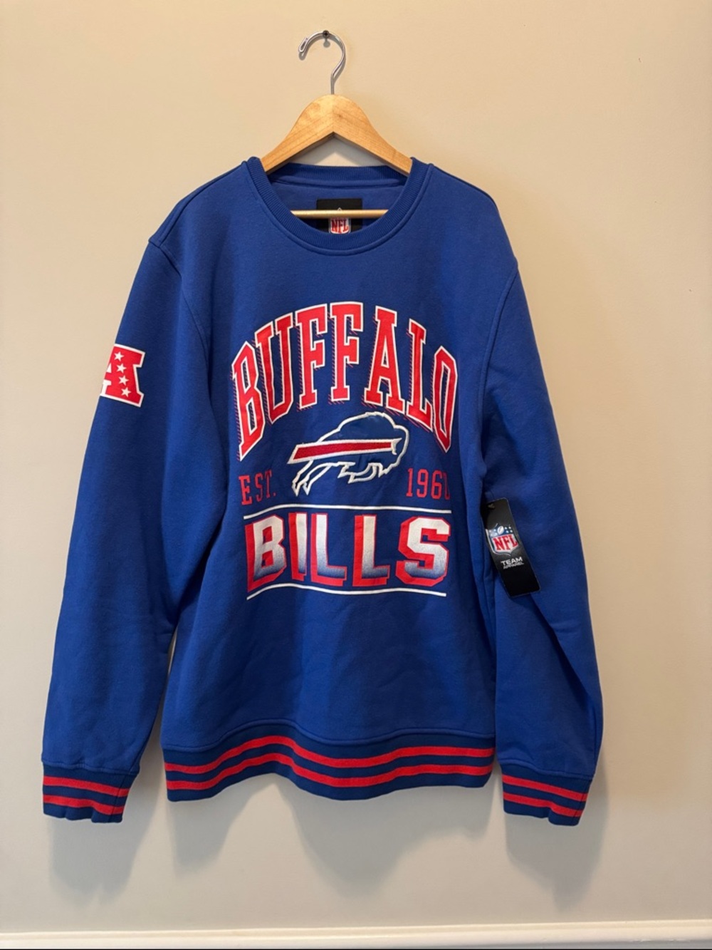 NFL Buffalo Bills Royal Blue Crewneck with Red & White Graphics